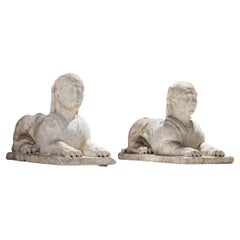 Pair of Marble Sphinxes, Italy, 17th Century
