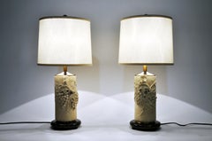Pair of Marble Stone Table Lamps