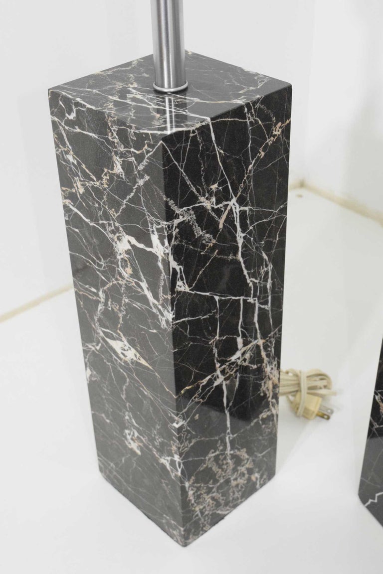 Pair of Marble Table Lamps by Nessen Studio For Sale at 1stDibs