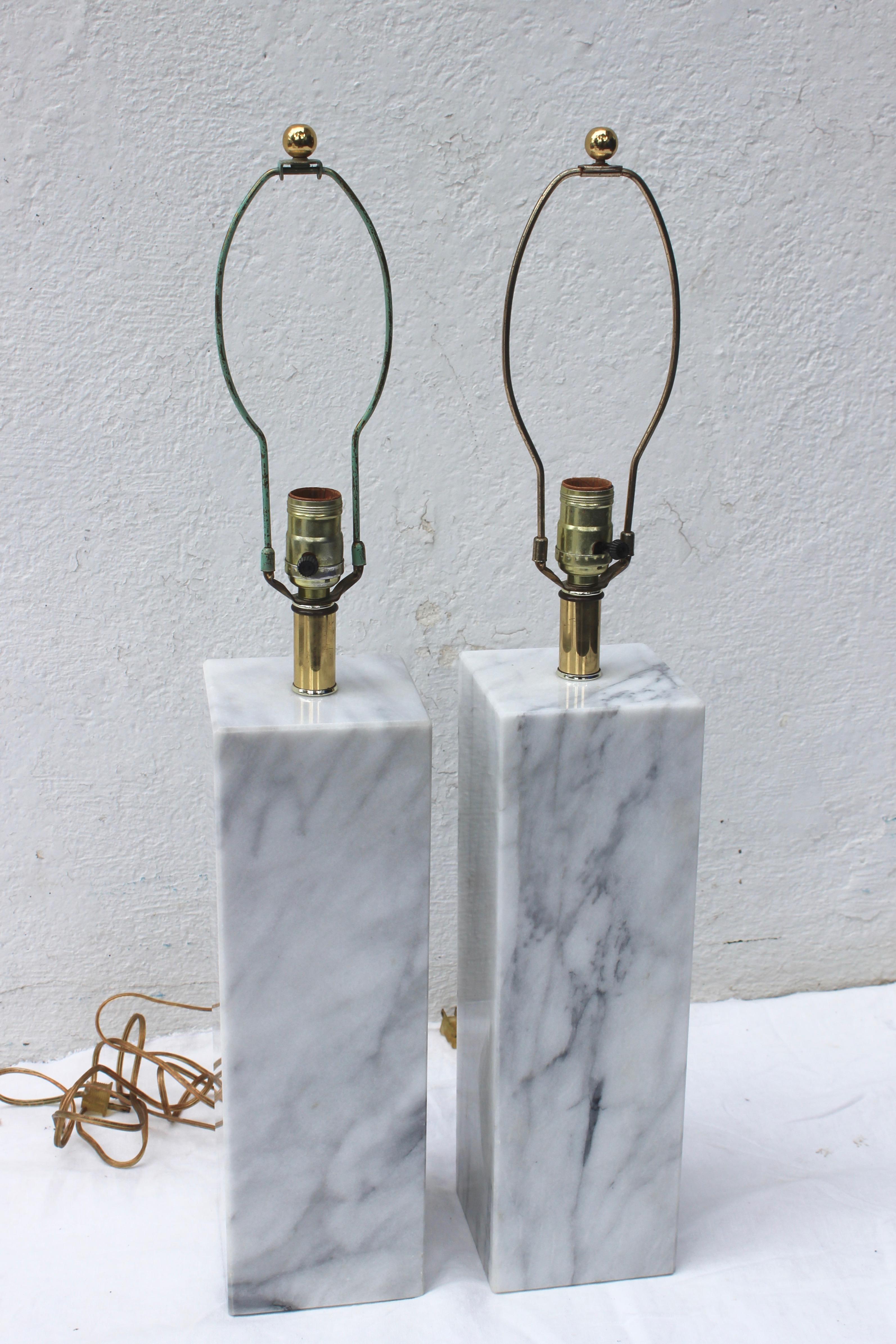 Pair of Marble Table Lamps 7