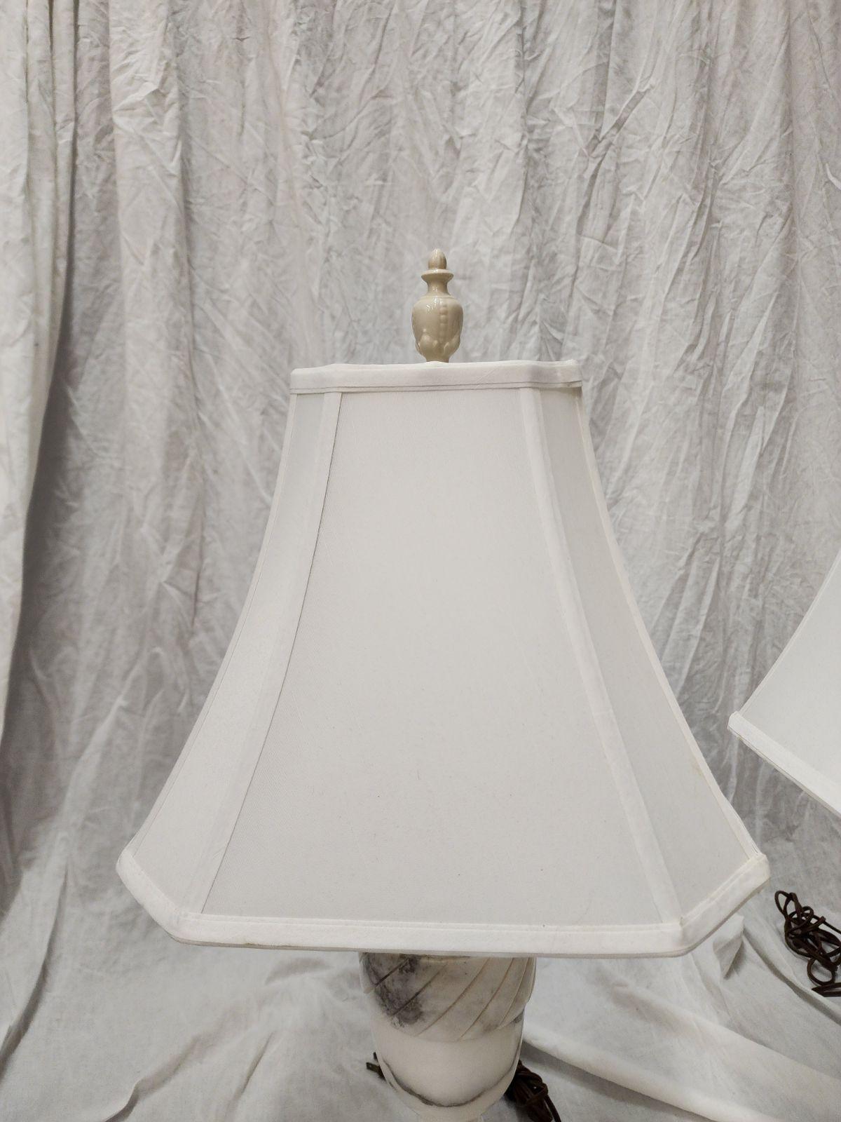 French Pair of Marble Table Lamps 