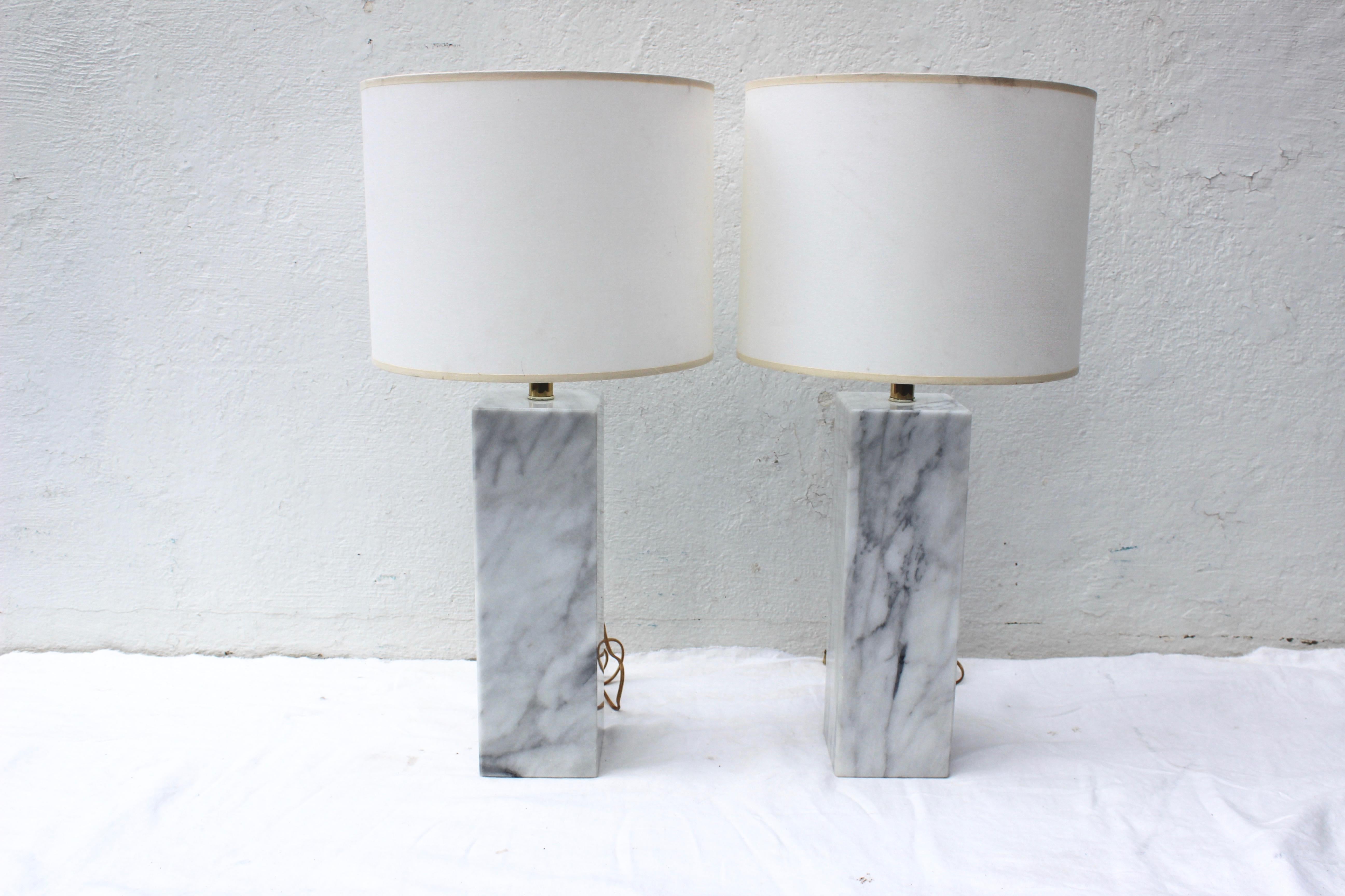 Pair of Marble Table Lamps 2