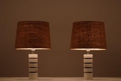Pair of marble table lamps, Sweden, 1970s