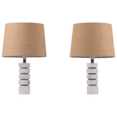 Pair of marble table lamps, Sweden, 1970s