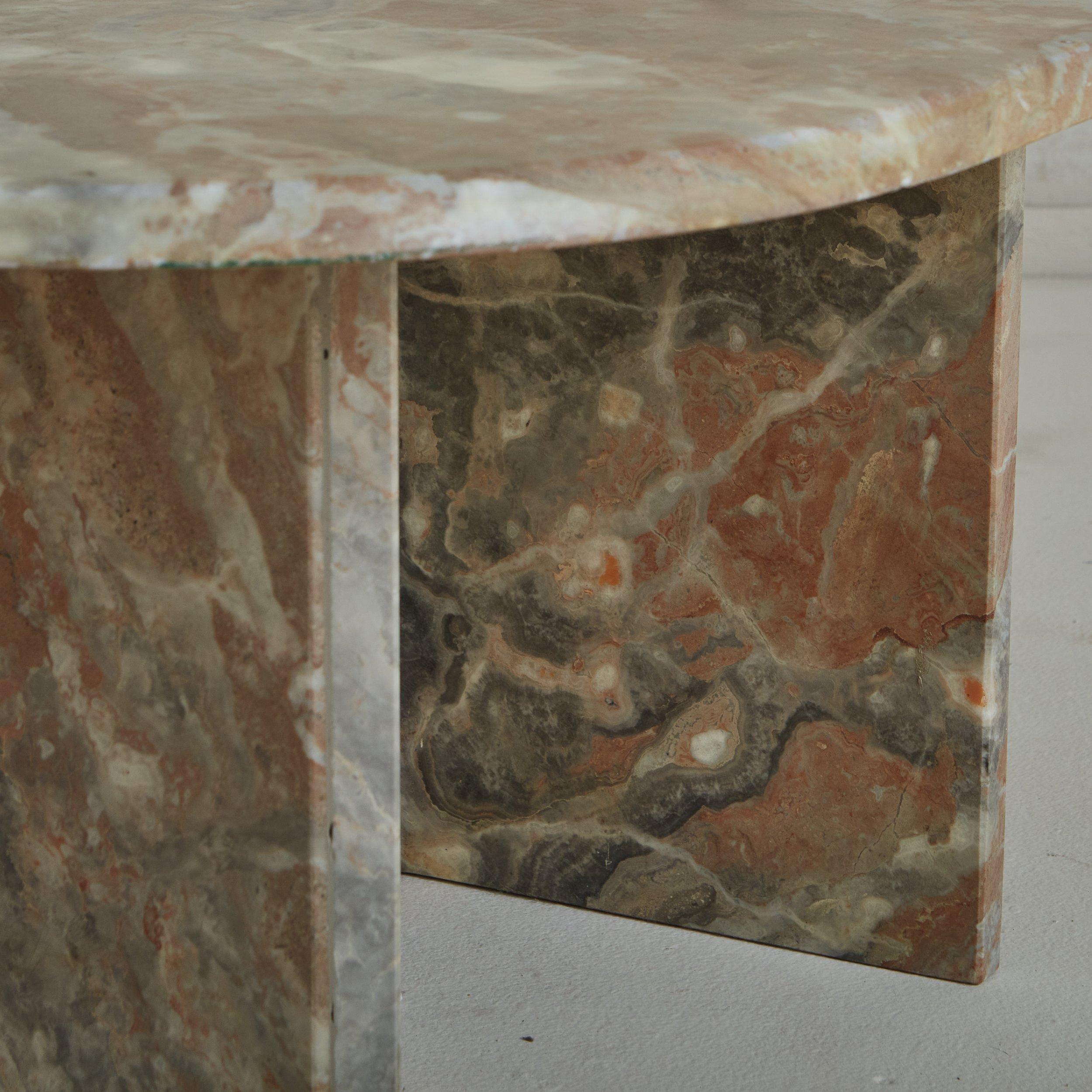 French Pair of Marble Teardrop Nesting Tables, France 20th Century