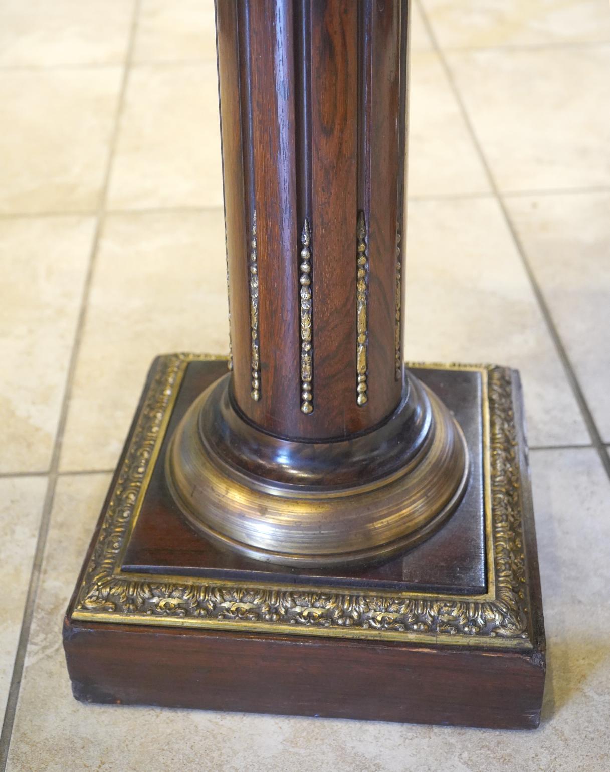 Pair of Marble Top 19th C. Columned End/ Side Tables For Sale 1