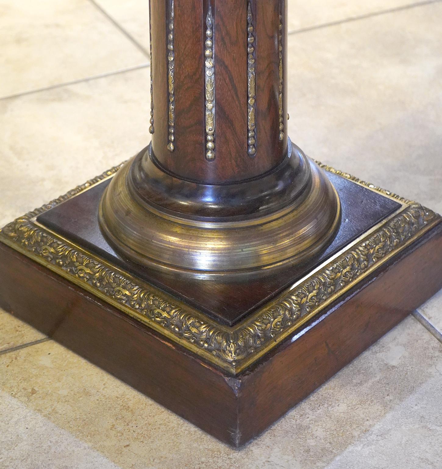 Pair of Marble Top 19th C. Columned End/ Side Tables For Sale 3