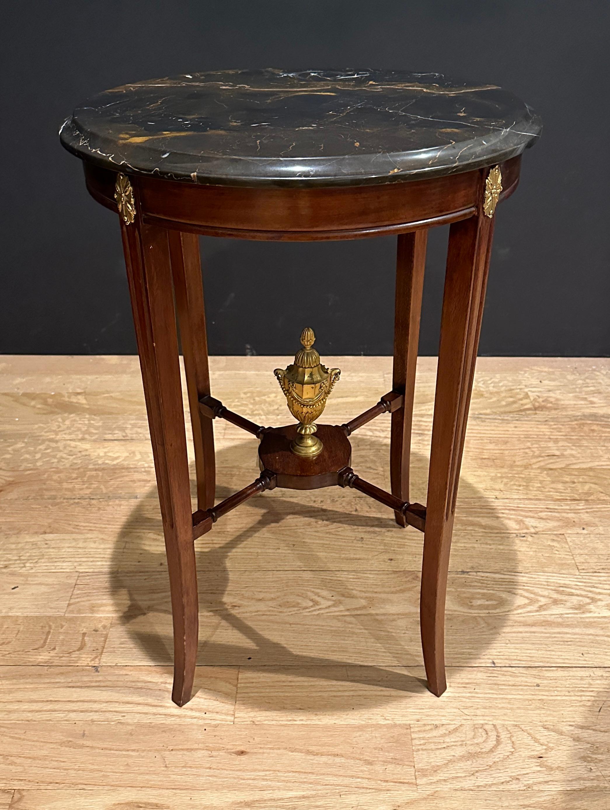 Regency Pair Of Marble Top And Bronze Mounted Side Tables For Sale