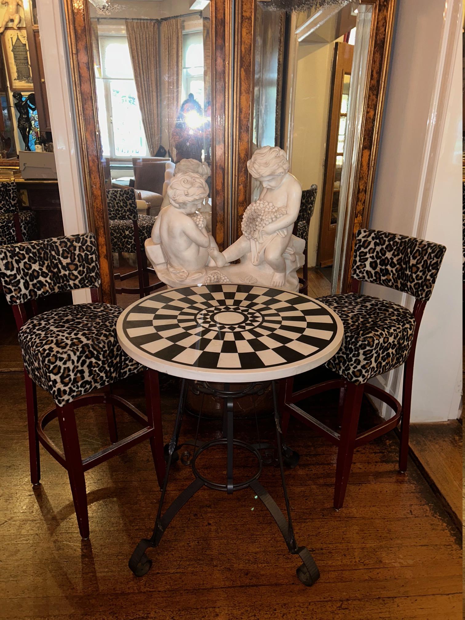 Pair Of Marble Top and Iron Side Table, Early 20th Century For Sale 3
