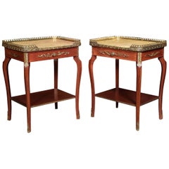 Pair of Marble Top Bedside Tables by Epstein