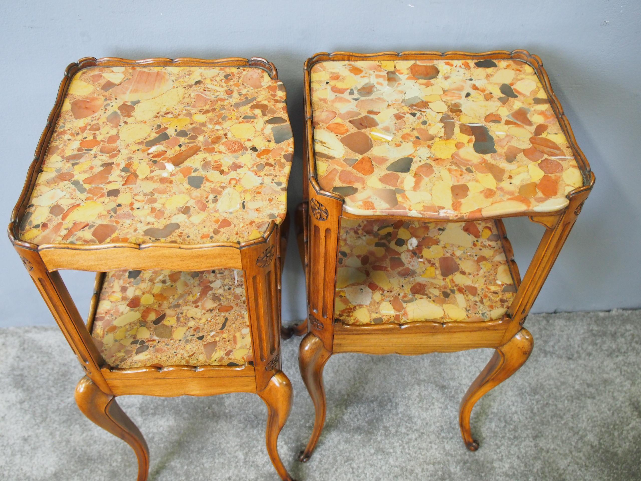 Pair of Marble Top Bedsides by Morison & Co. of Edinburgh For Sale 7