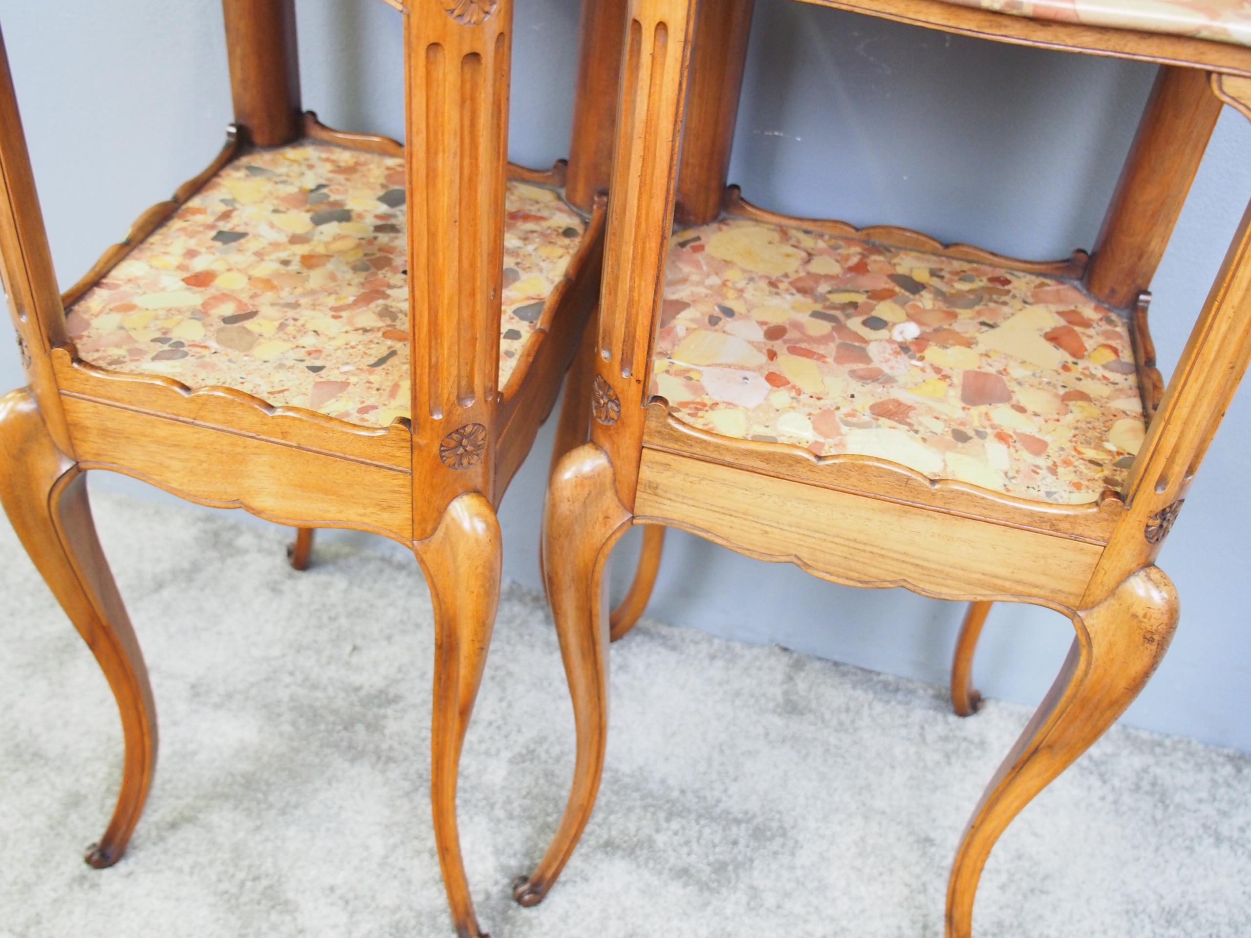 Pair of Marble Top Bedsides by Morison & Co. of Edinburgh For Sale 8