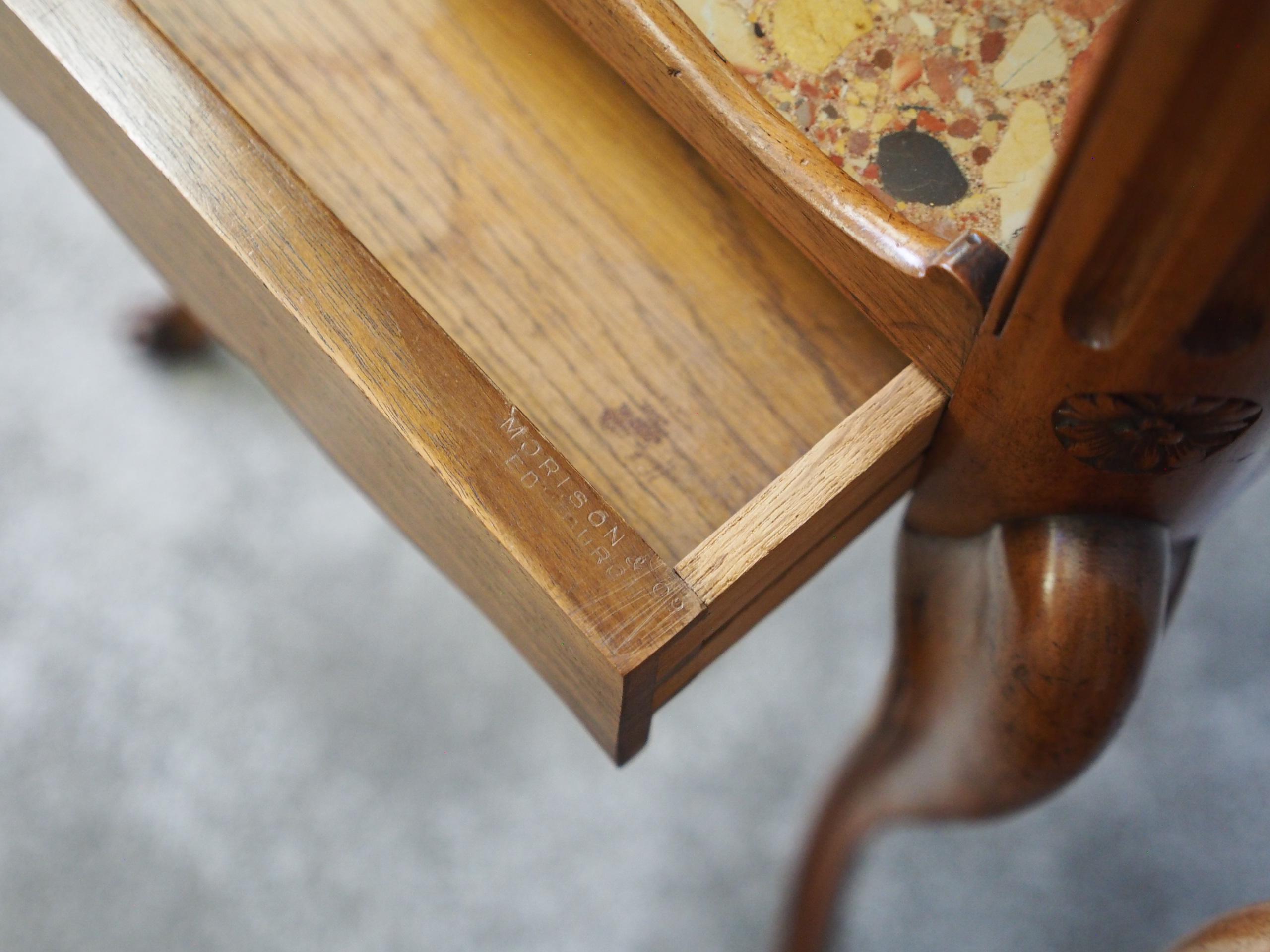 Pair of Marble Top Bedsides by Morison & Co. of Edinburgh For Sale 5