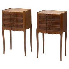 Pair of Marble Top Bedsides