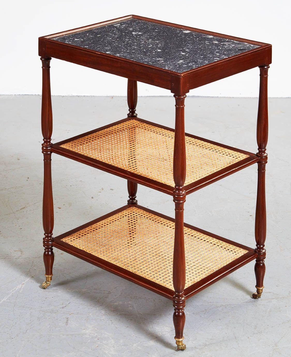 Pair of Directoire Caned End Tables In Good Condition In Greenwich, CT