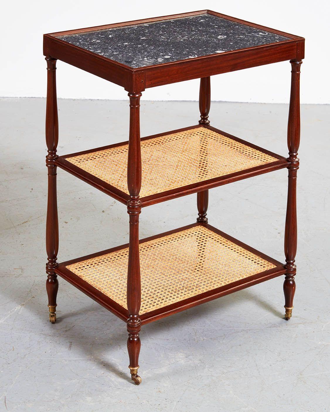 19th Century Pair of Directoire Caned End Tables