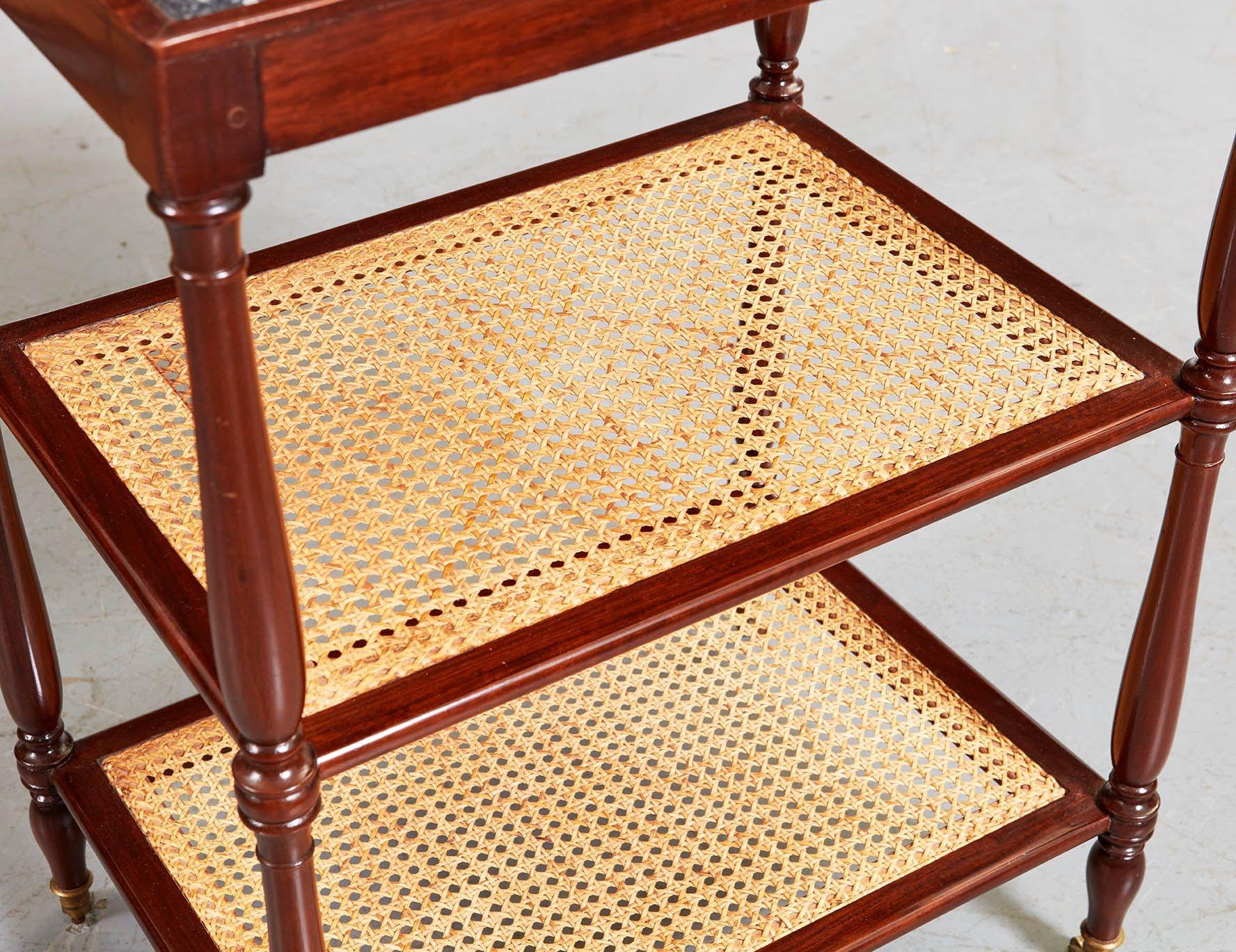Pair of Directoire Caned End Tables 2