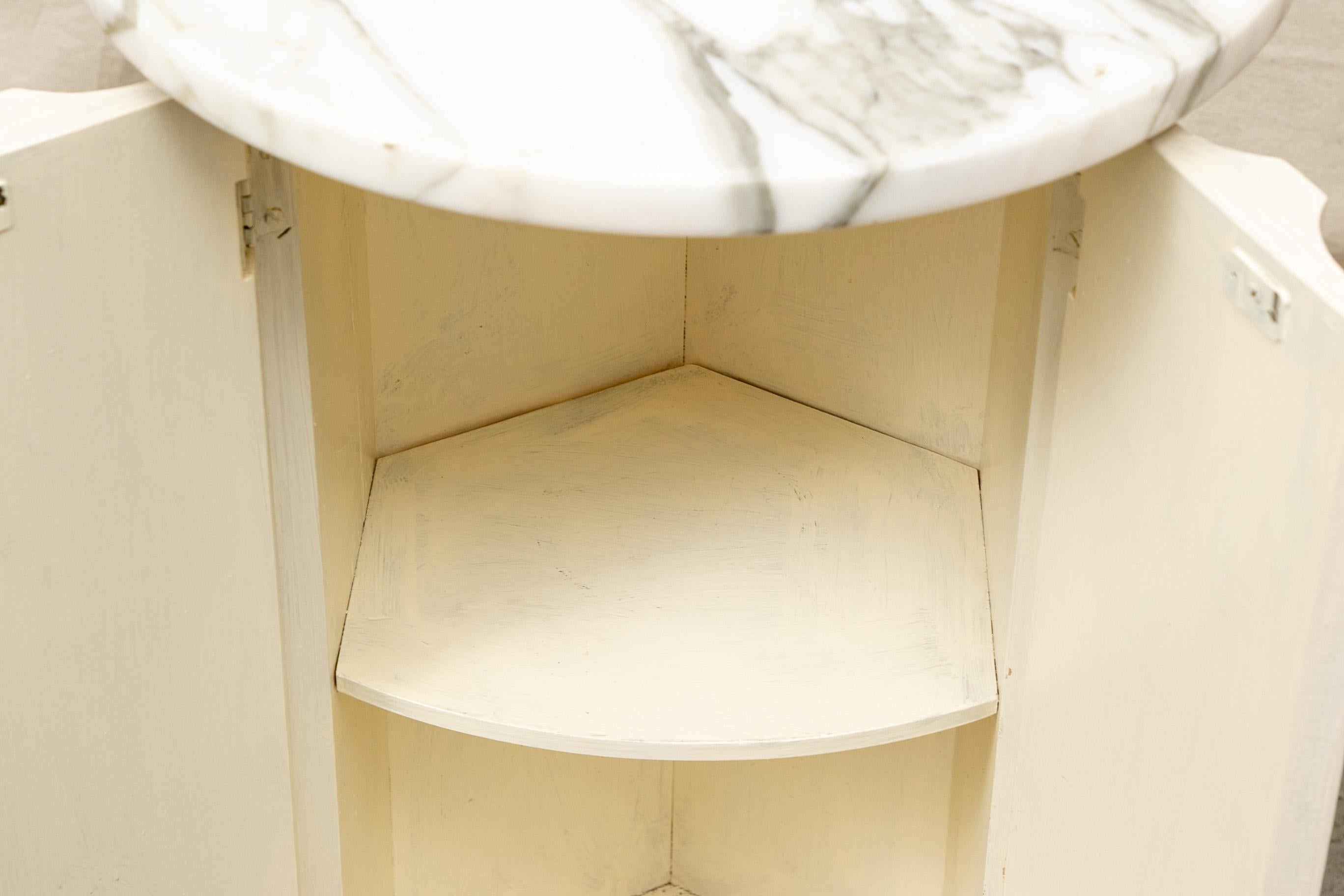 Pair of Marble-Top Column Form Commode Tables 7