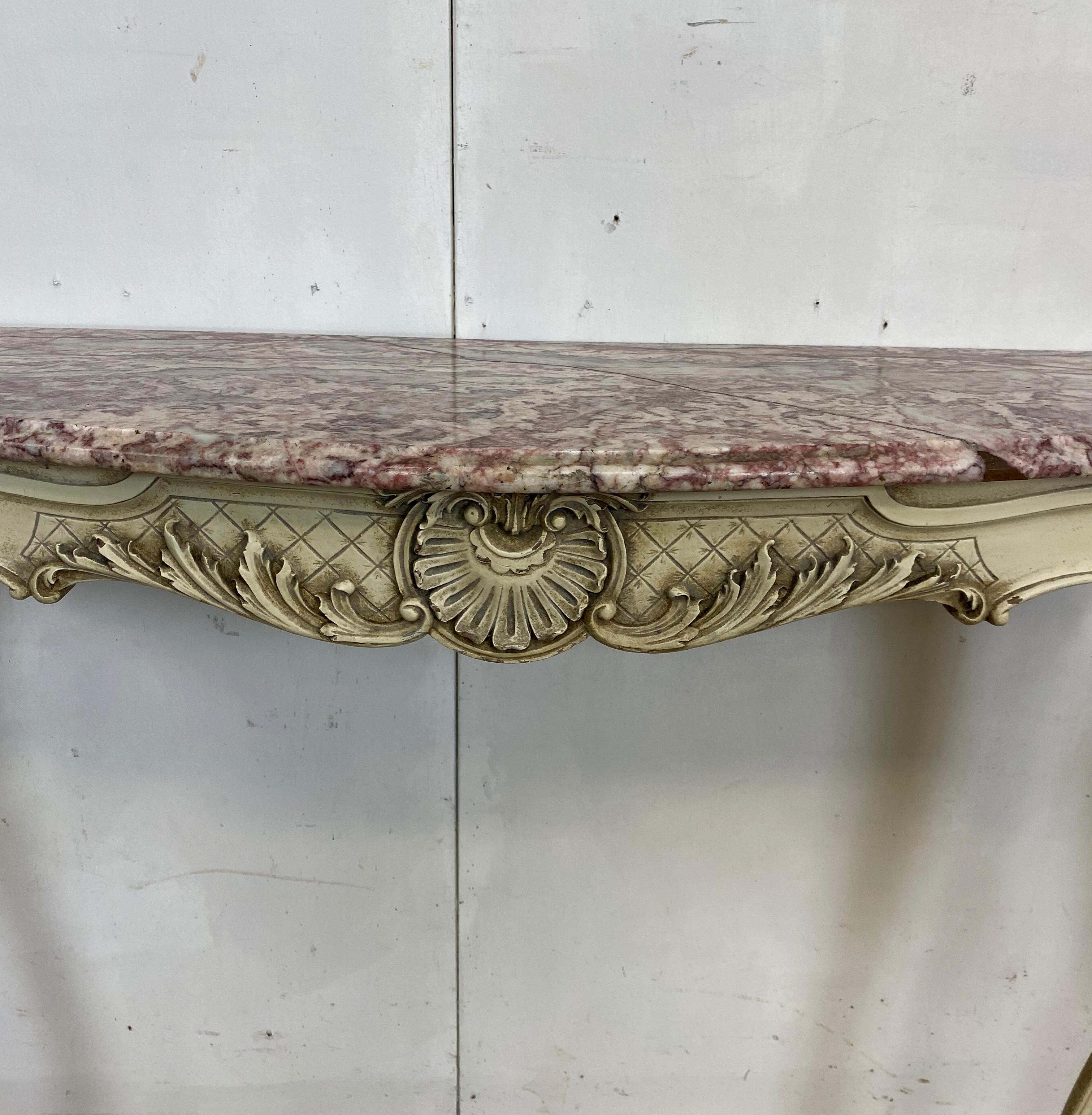 Pair of Marble-Top Console Tables In Good Condition In Chulmleigh, Devon