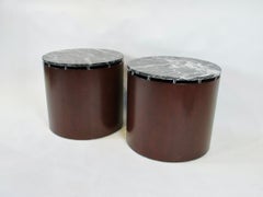 Pair of Marble top Drum Tables