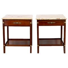Pair of Marble-Top End Tables