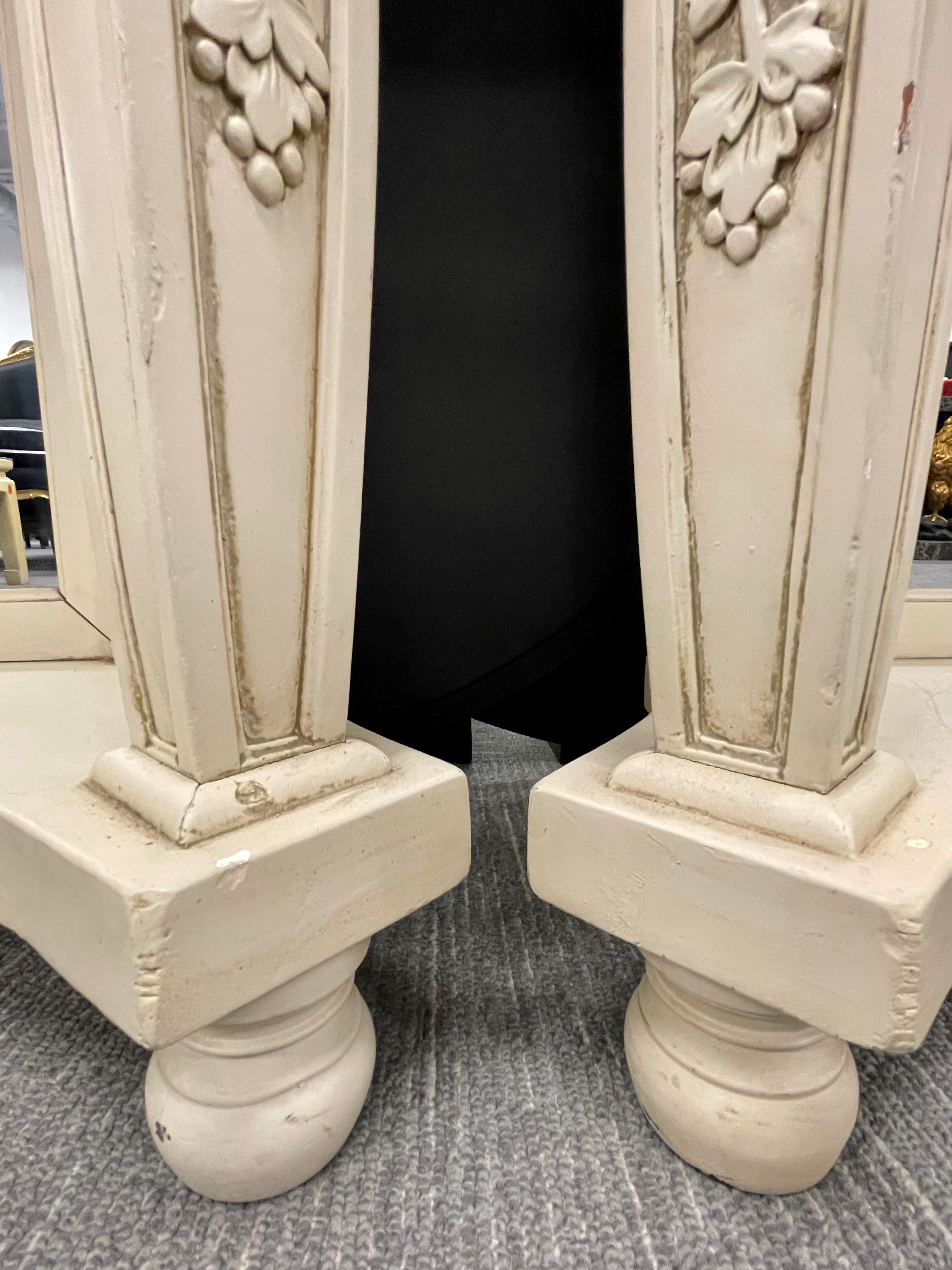 Pair of Swedish Marble-Top Painted Pier Console Tables, Figural 4