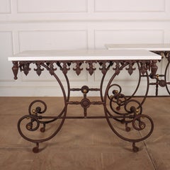 Pair of Marble Top Patisserie Tables