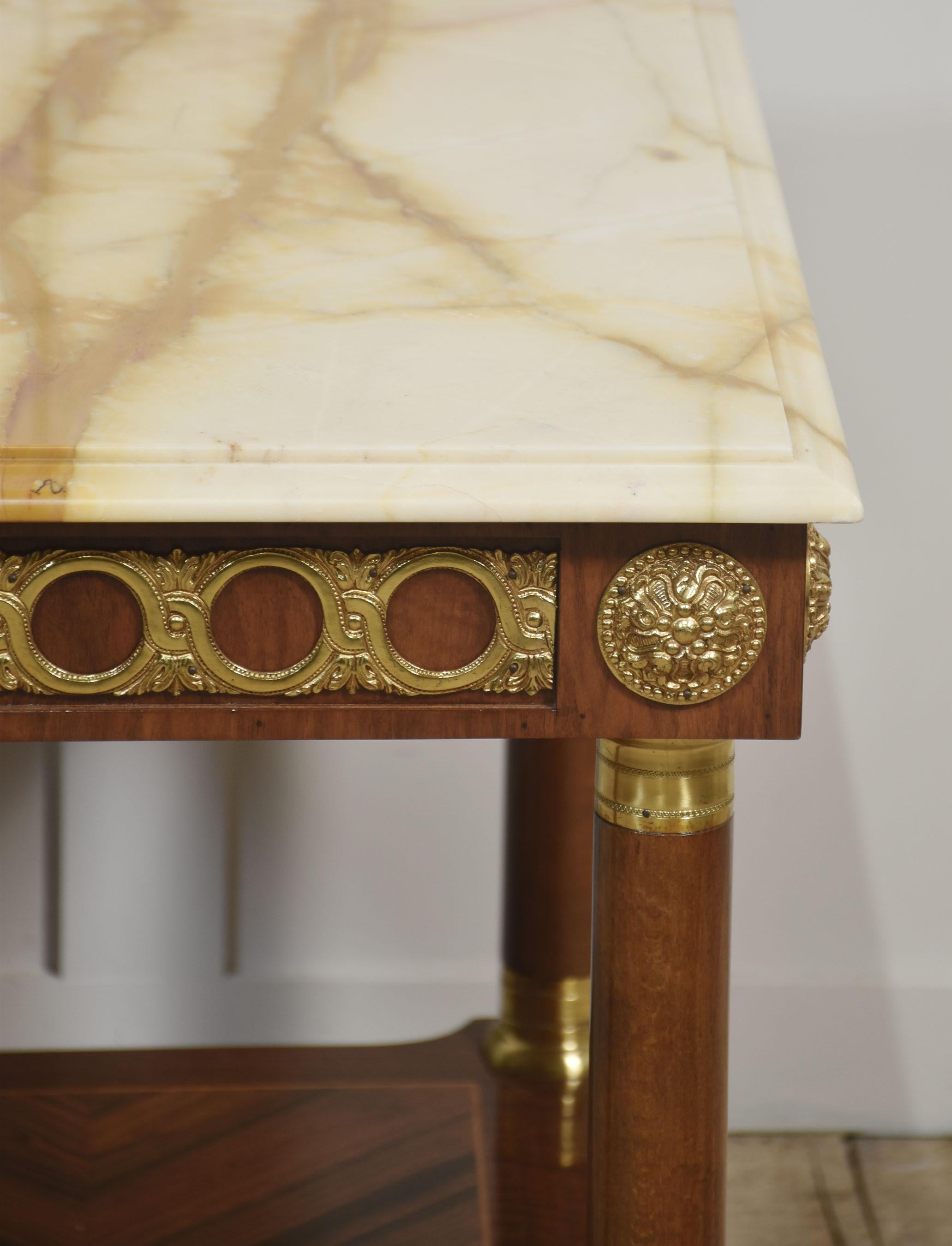 Pair of marble top side tables For Sale 4