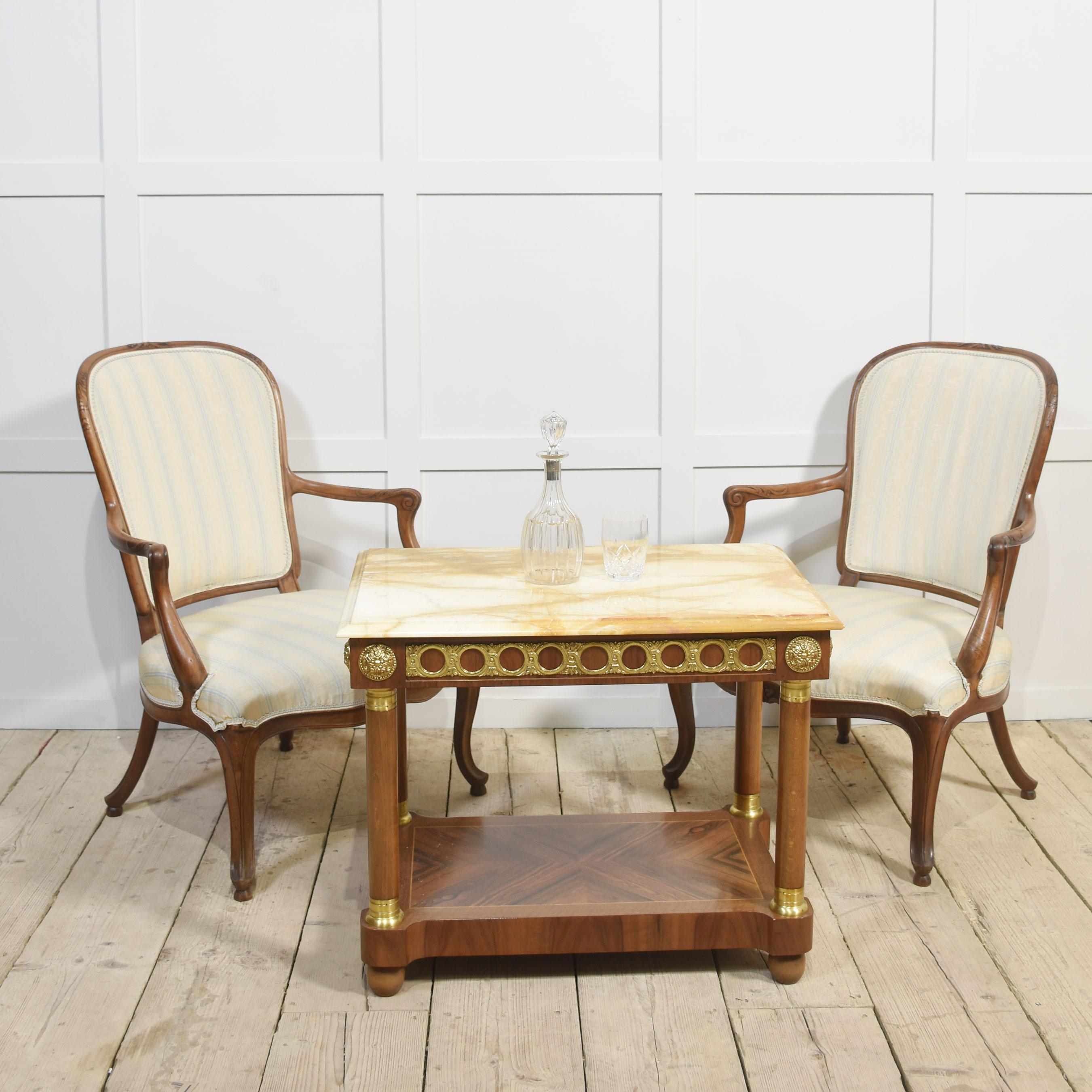 Pair of marble top side tables For Sale 5