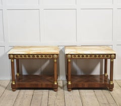 Pair of marble top side tables