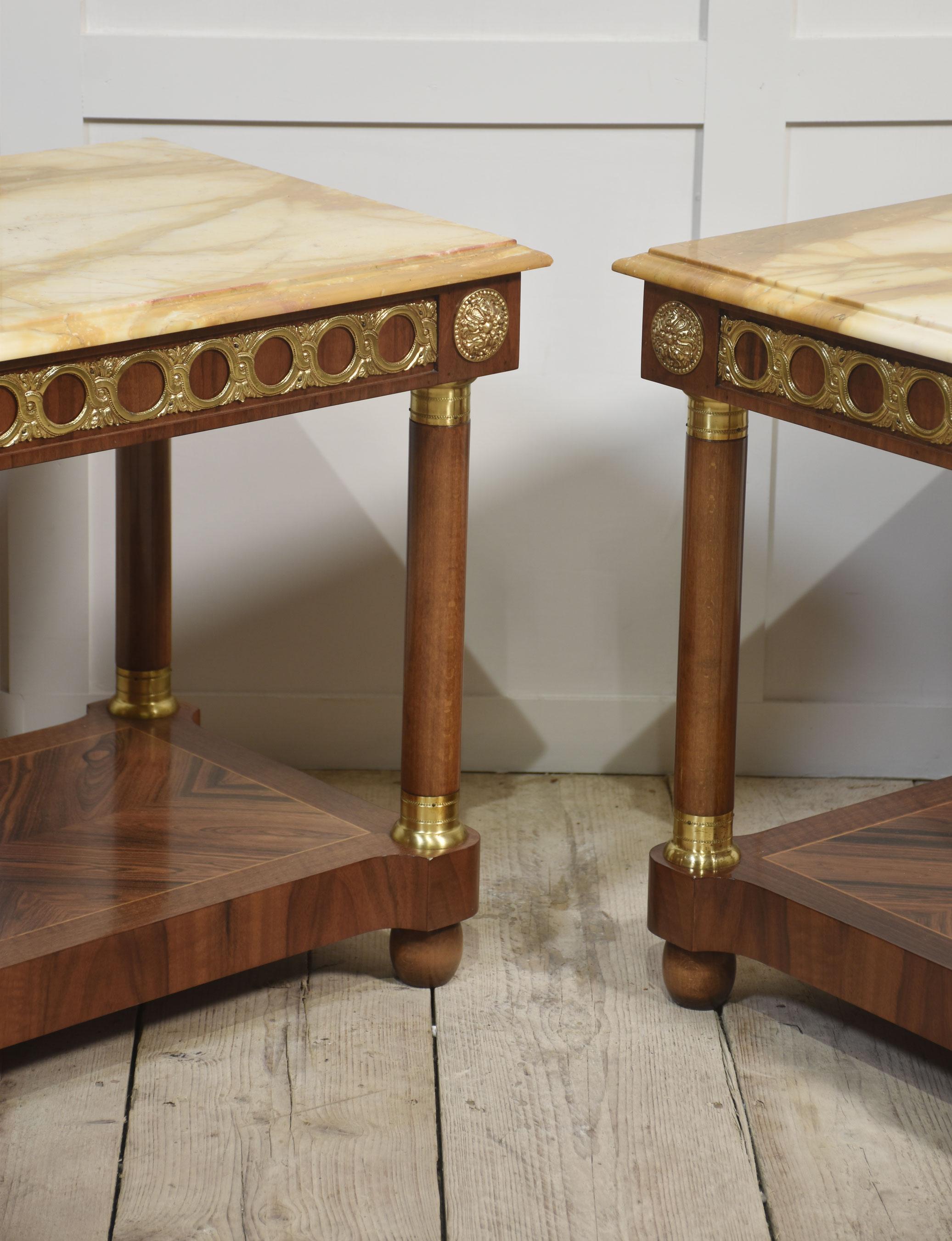 20th Century Pair of marble top side tables For Sale
