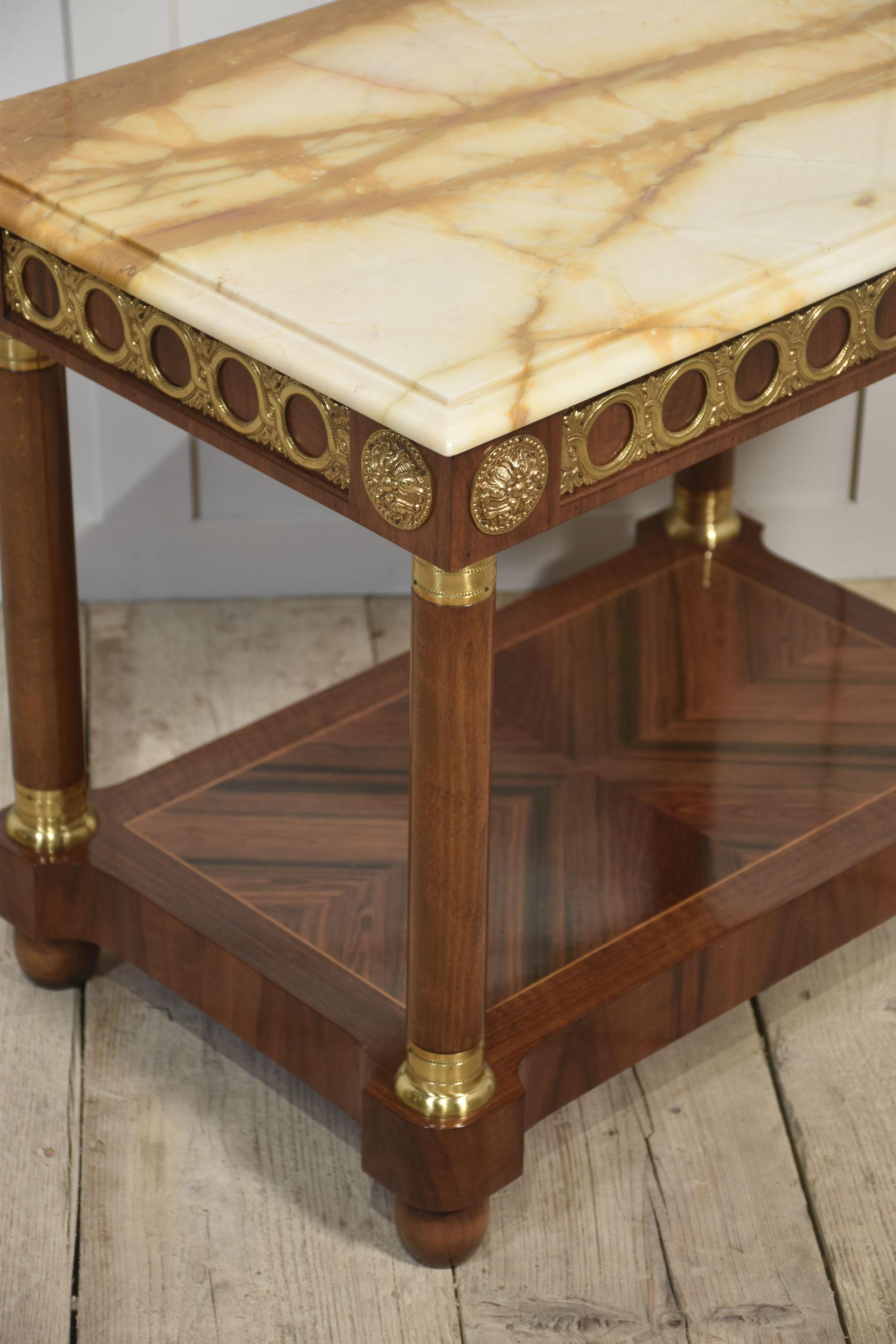 Pair of marble top side tables For Sale 2
