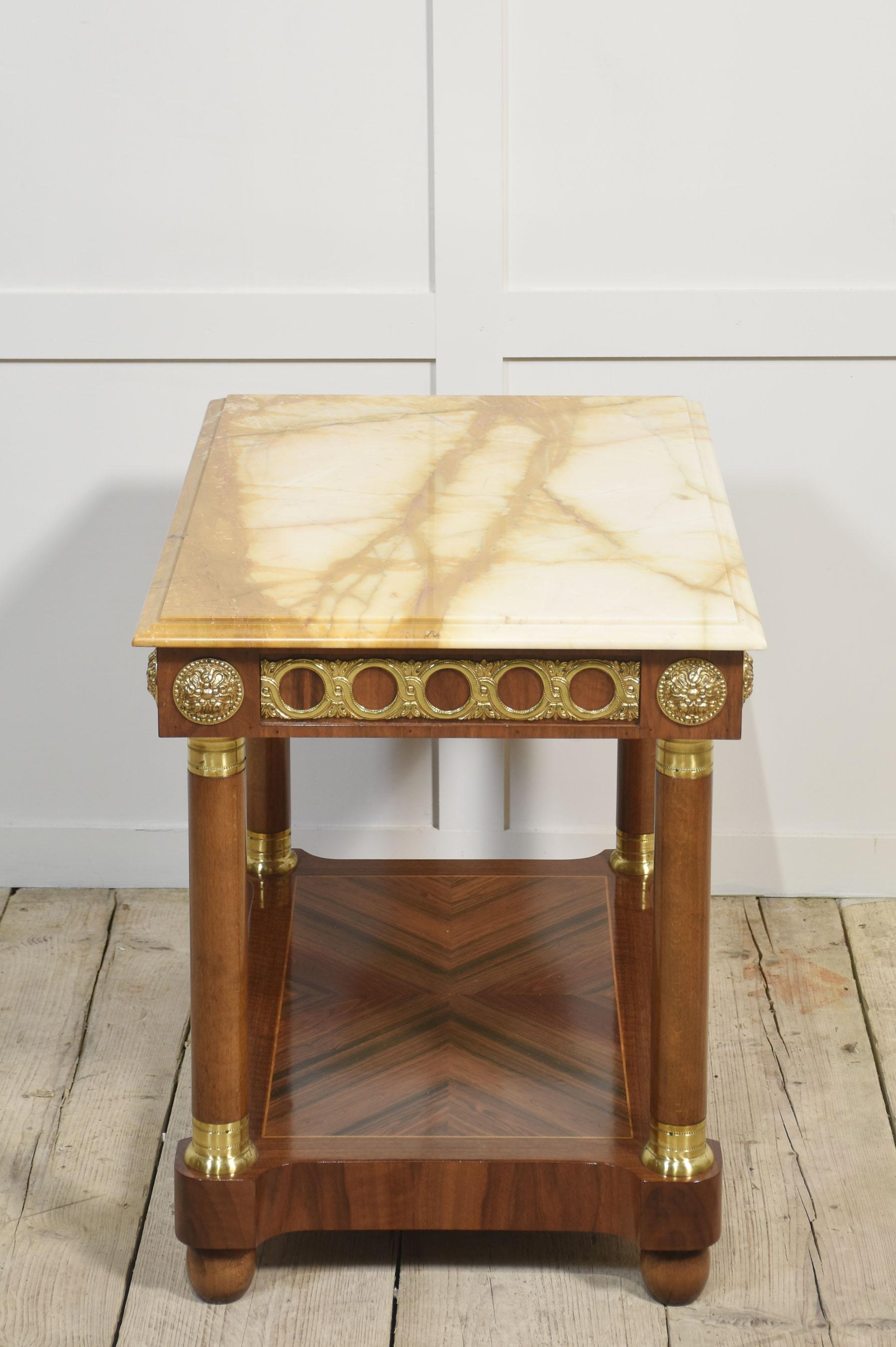 Pair of marble top side tables For Sale 3