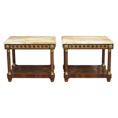 Pair of marble top side tables