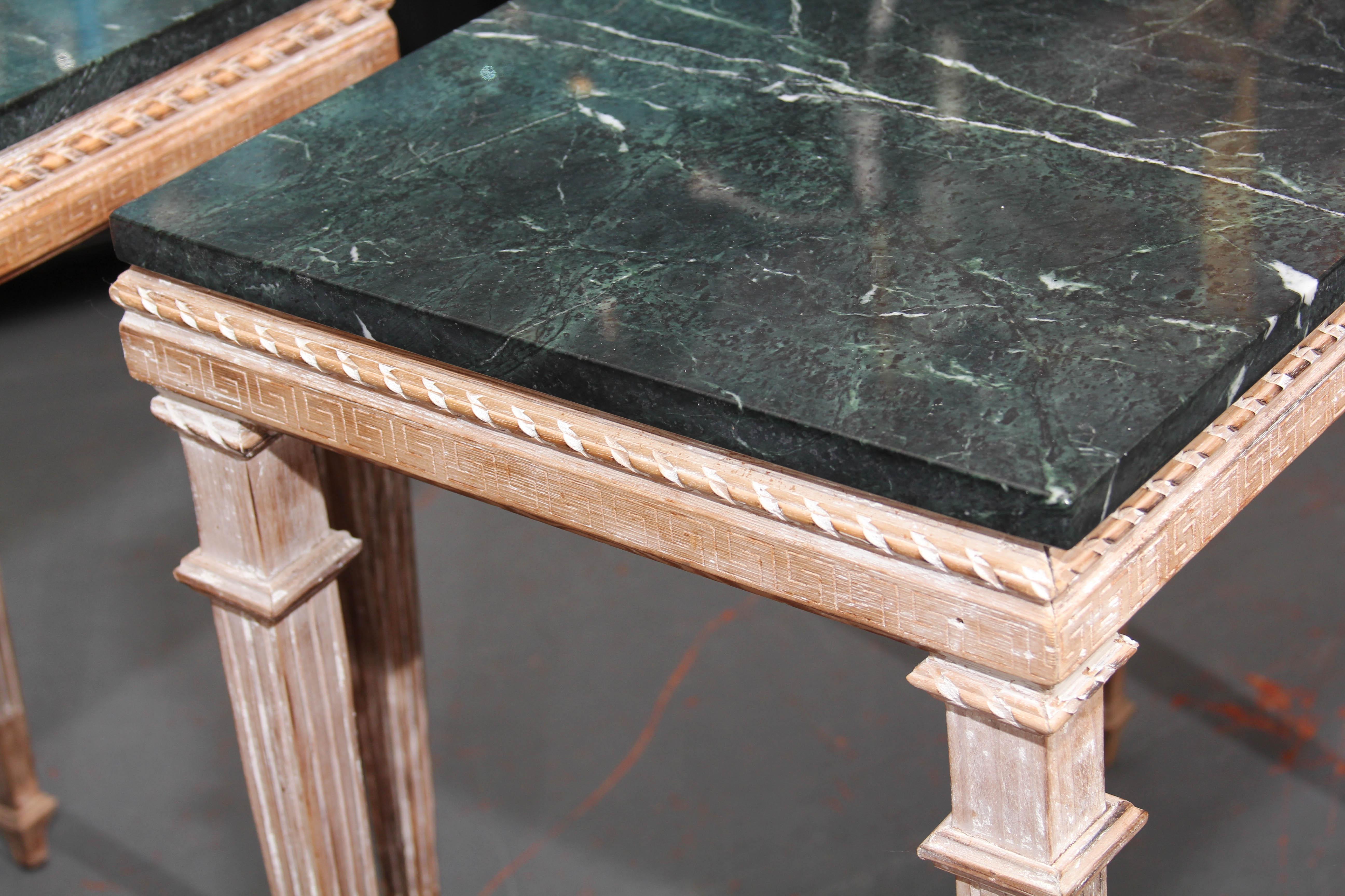 Pair of Marble-Top Side Tables or Consoles 2
