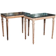 Pair of Marble-Top Side Tables or Consoles