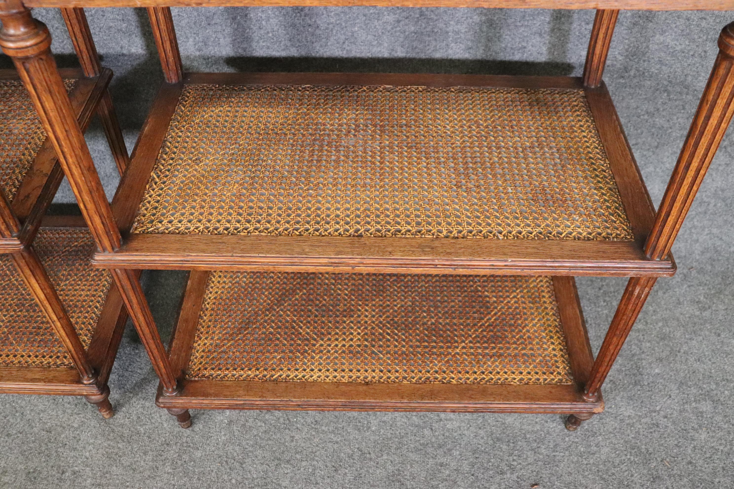Pair of Marble Top Walnut and Cane Louis XVI End Side Tables Signed Picard For Sale 11