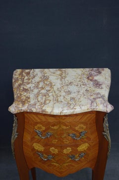 Pair of Marble Topped Bedside Cabinets