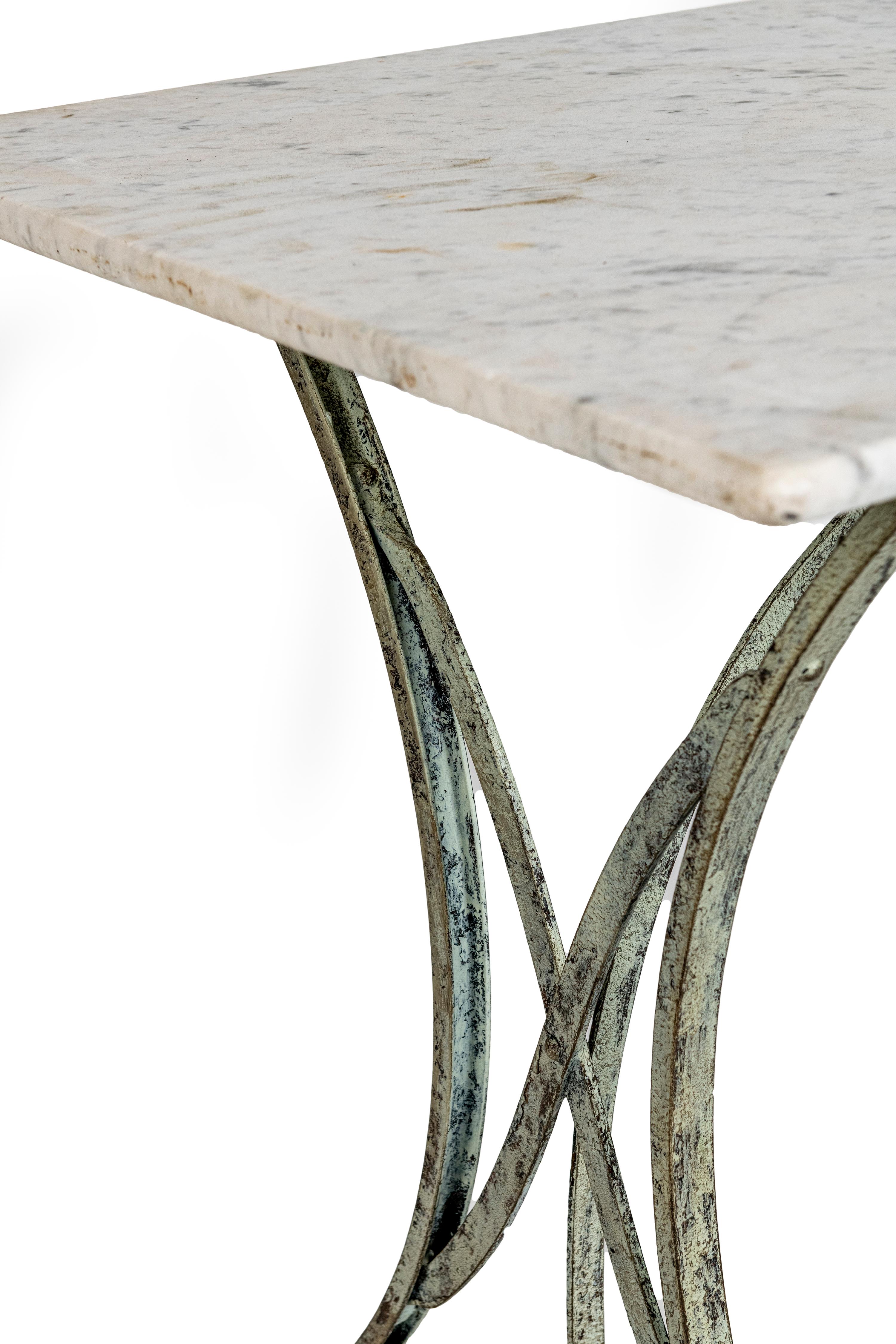 Pair of Marble Topped Conservatory Table sold separately, inside or outside use. For Sale 5