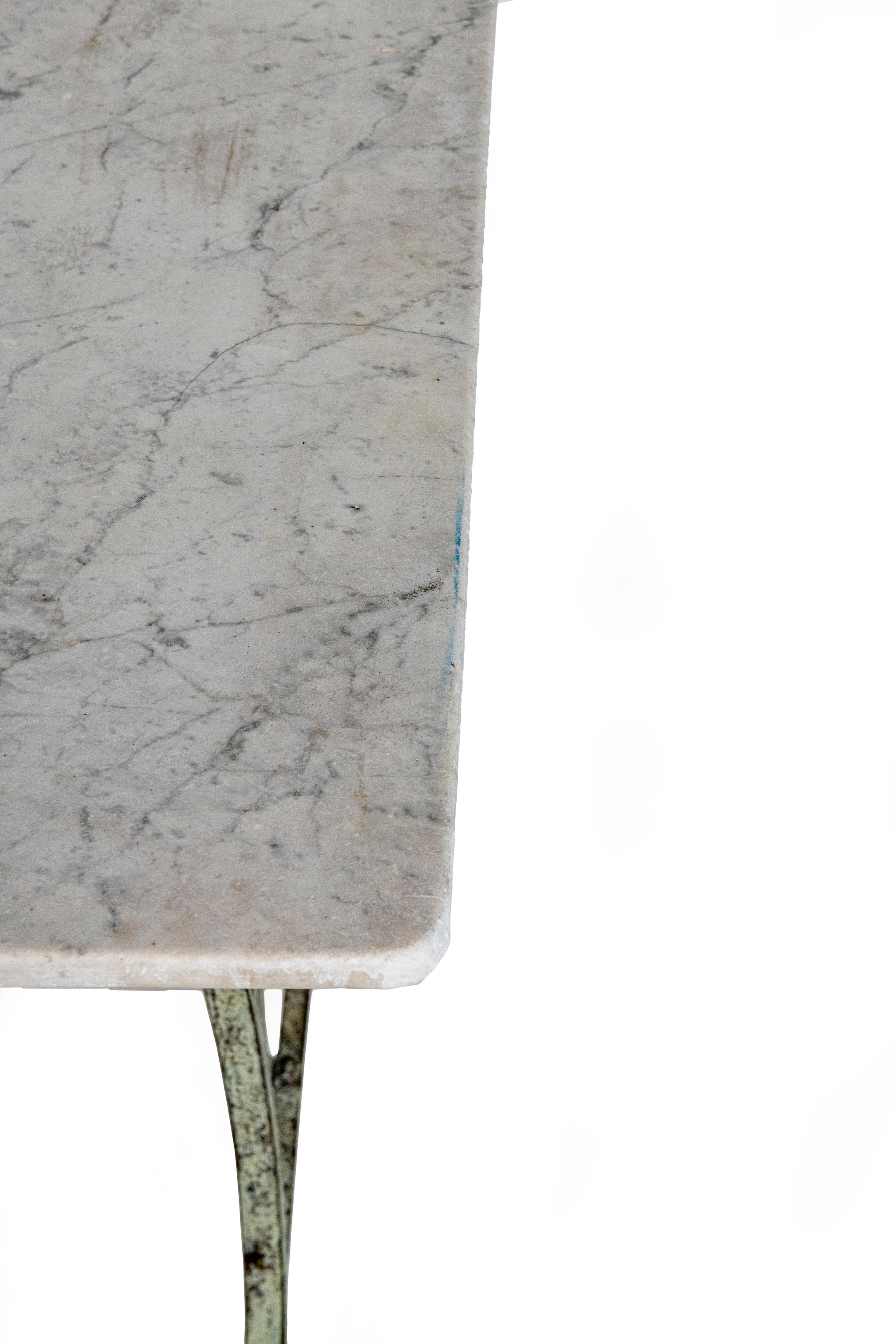 Pair of Marble Topped Conservatory Table sold separately, inside or outside use. For Sale 2