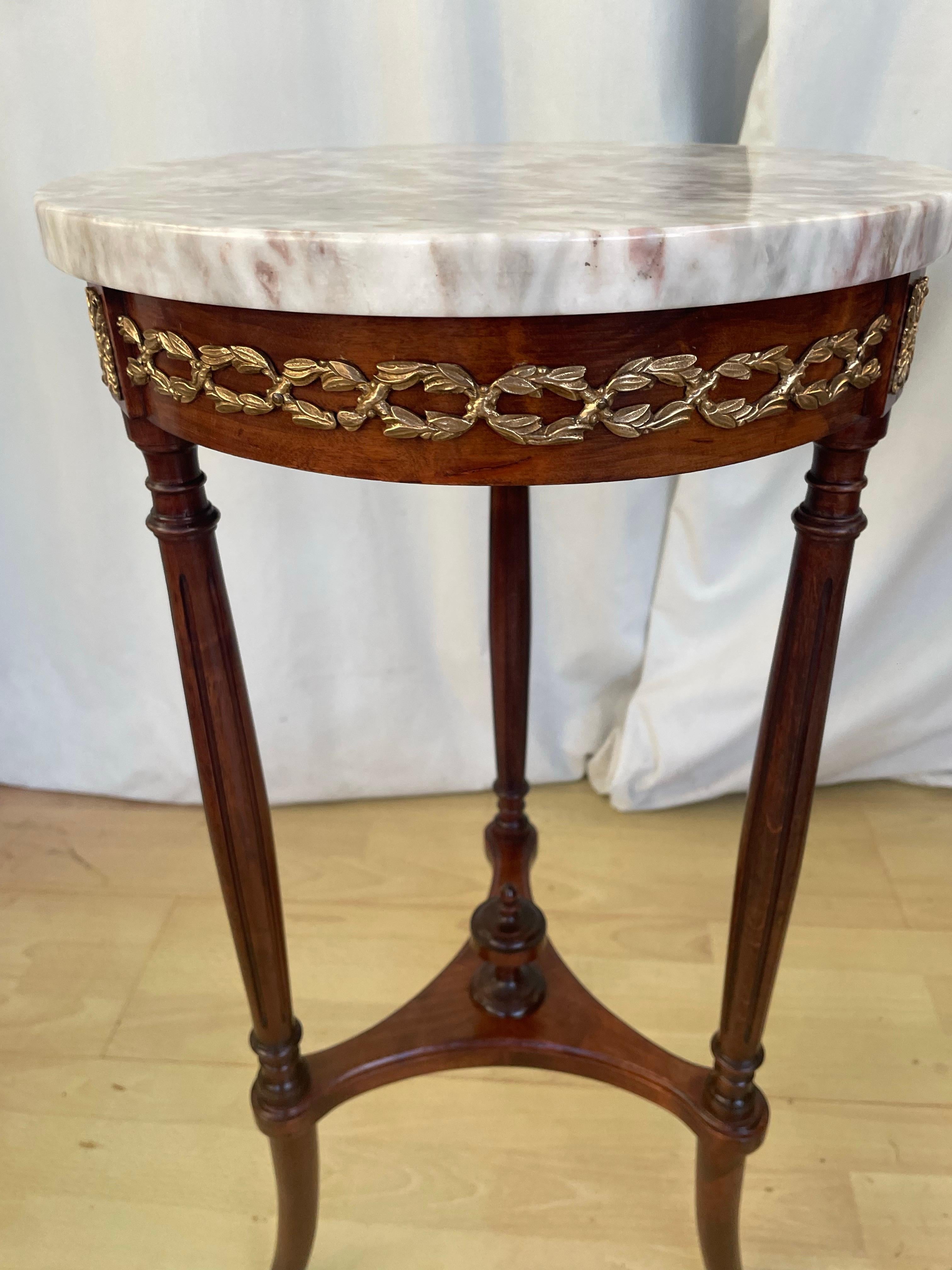 20th Century Pair of marble topped side tables France c1900s For Sale