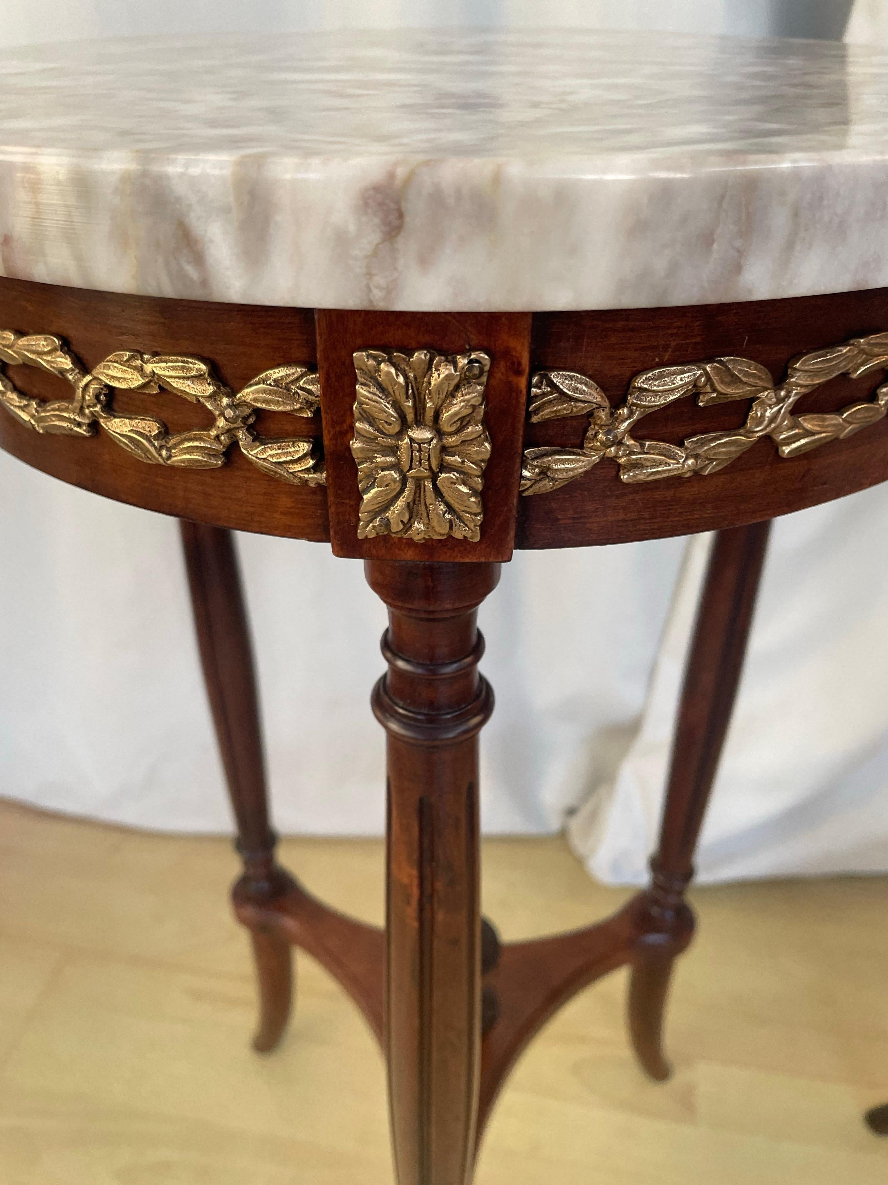 Pair of marble topped side tables France c1900s For Sale 3