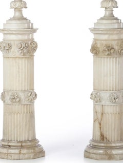Pair of marble vases - 19th century (215 cm)