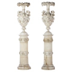 Pair of marble vases - 19th century (215 cm)