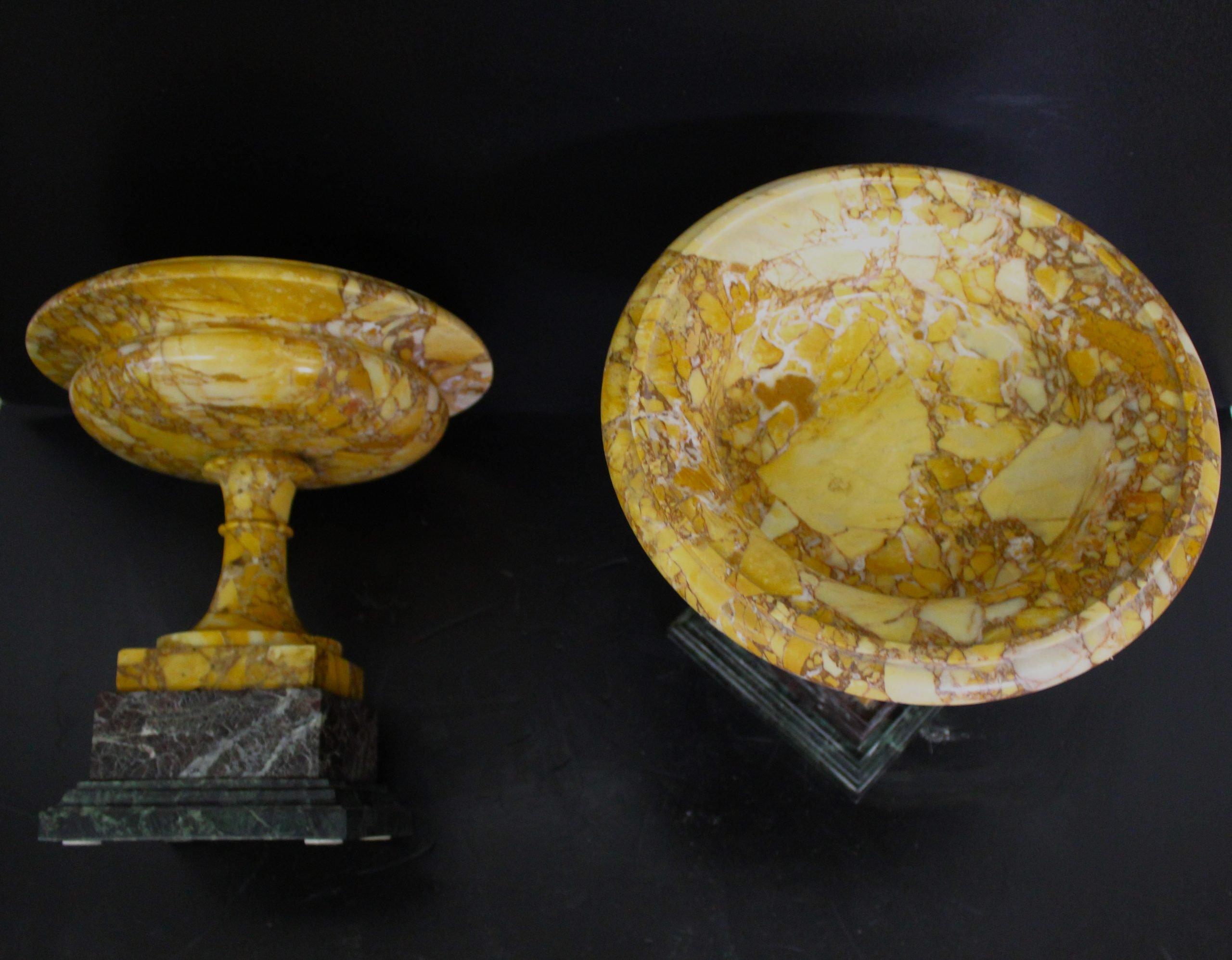 Italian Pair of Marble Vases For Sale