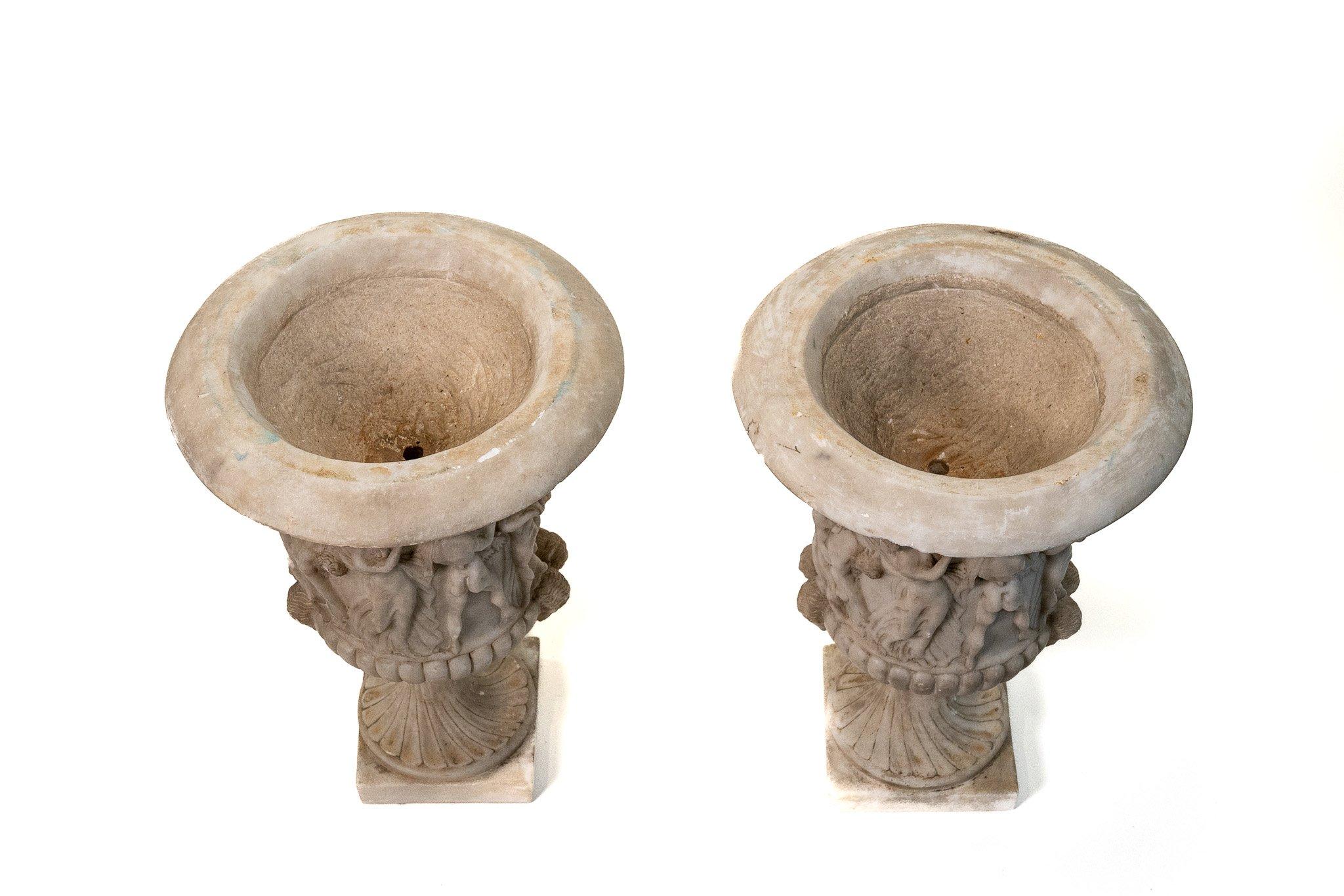 Coppia di vasi in marmo In condizioni buone in vendita a Rome, IT