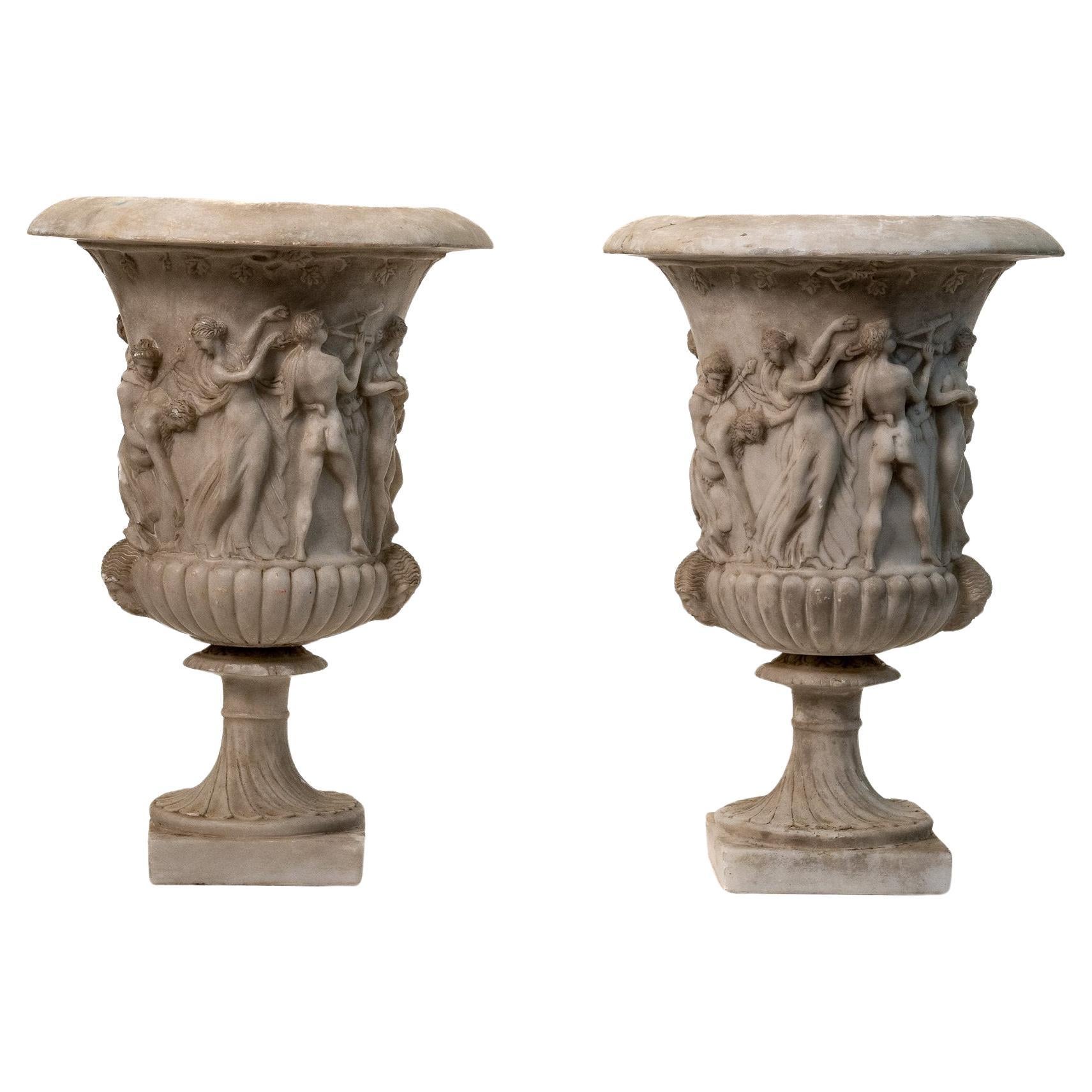 Pair of marble vases