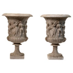 Pair of marble vases