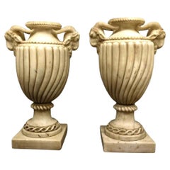 Pair of marble vases h 78 cm