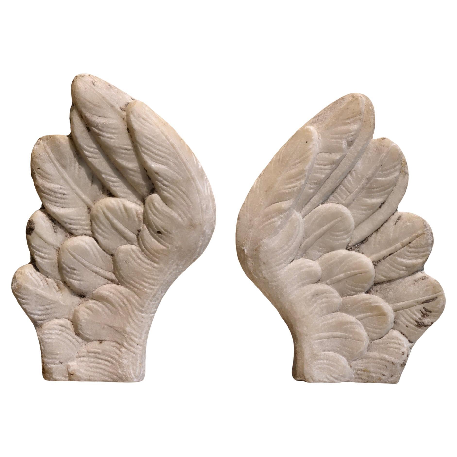 Pair of Marble Wings  - Italy, 18th century